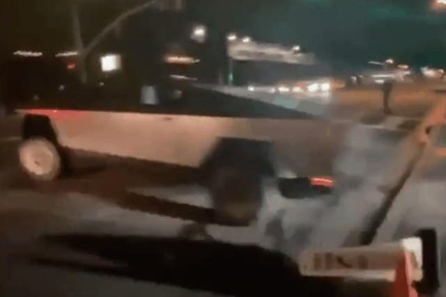 Elon Musk was filmed running over a traffic bollard on the streets of Malibu, California