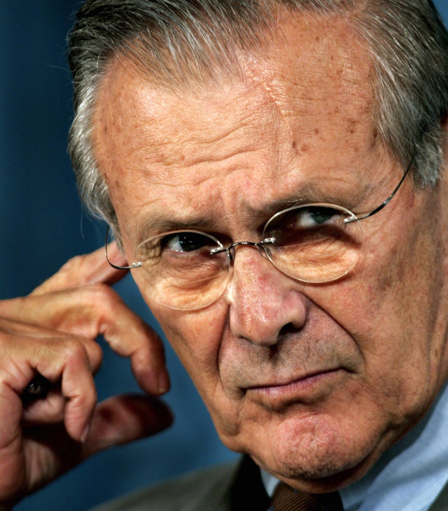 Donald Rumsfeld served as defence secretary under Bush from 2001-2006