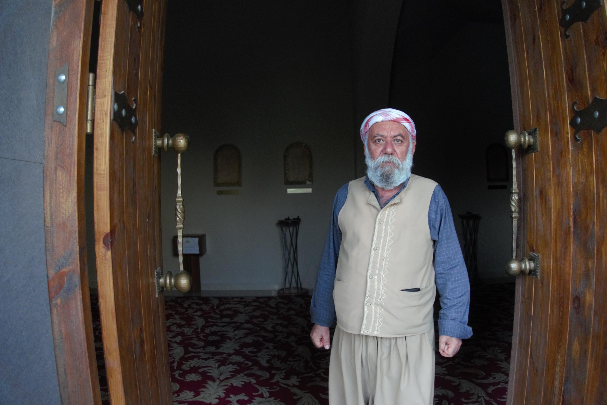 Sheikh Nuri Shekhnamati, a priest at the Quba Sultan Ezid, a Yazidi temple in the Georgian capital of Tbilisi