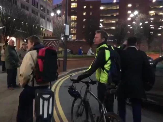 Video footage of the supposed 'punch' showed a man walking into the arm of a protester who was pointing