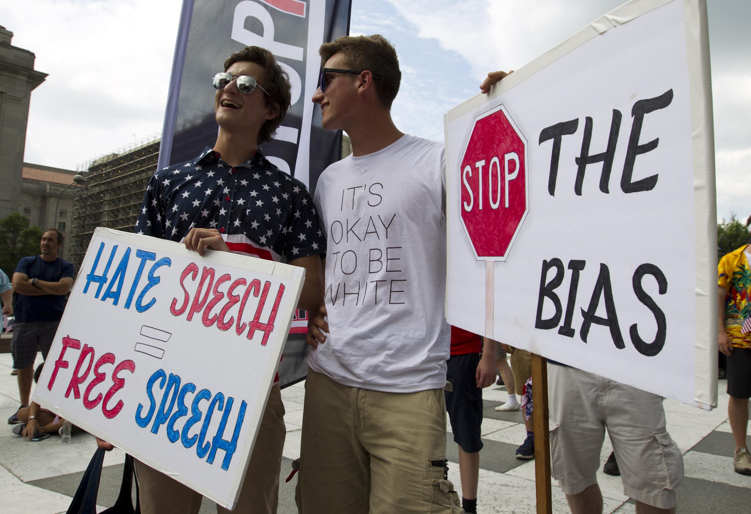 Alt-right demonstrators held a 'free speech' protest in Washington DC in July 2019