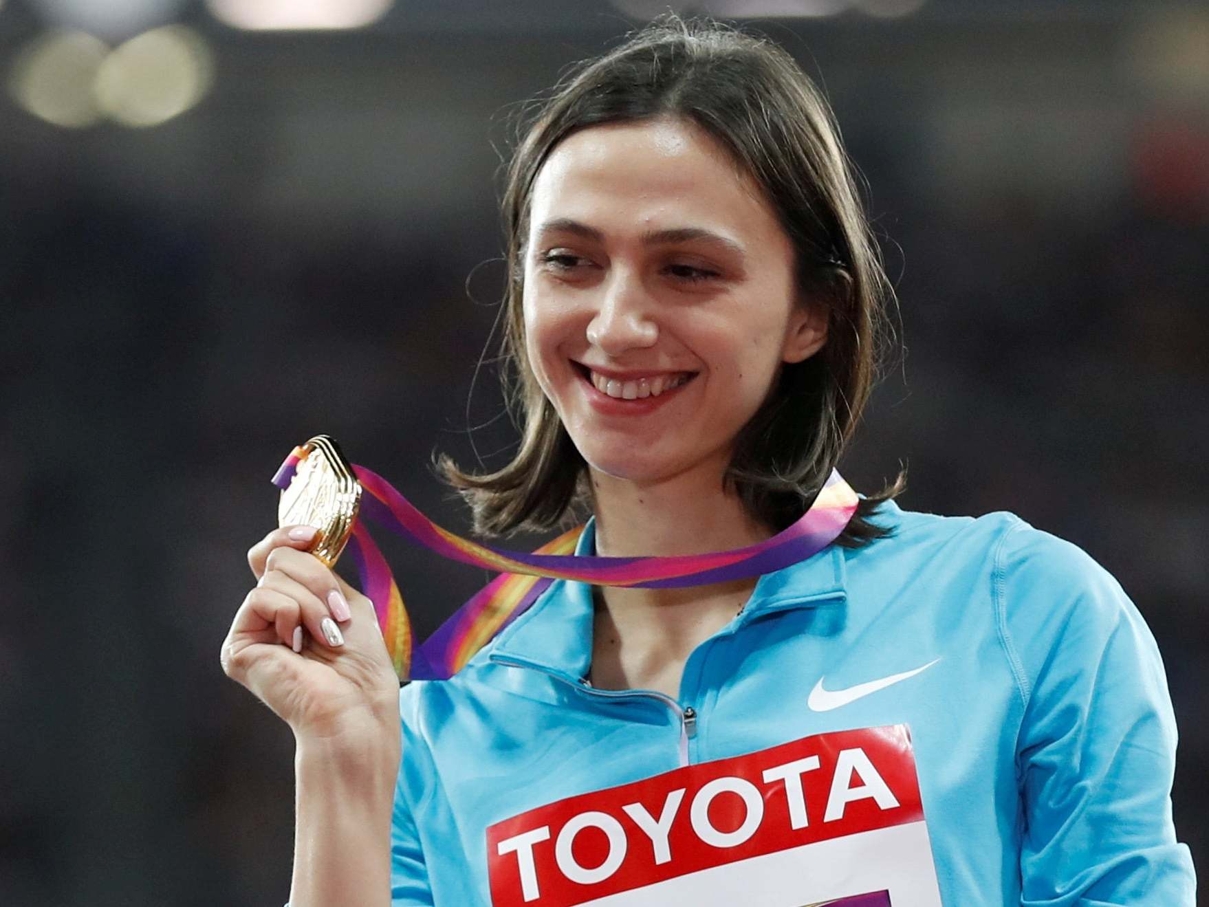 Three-time world champion Maria Lasitskene has been forced to compete as a neutral athlete