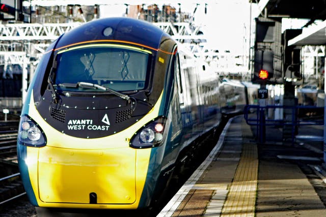An Avanti West Coast train departing from London's Euston Station