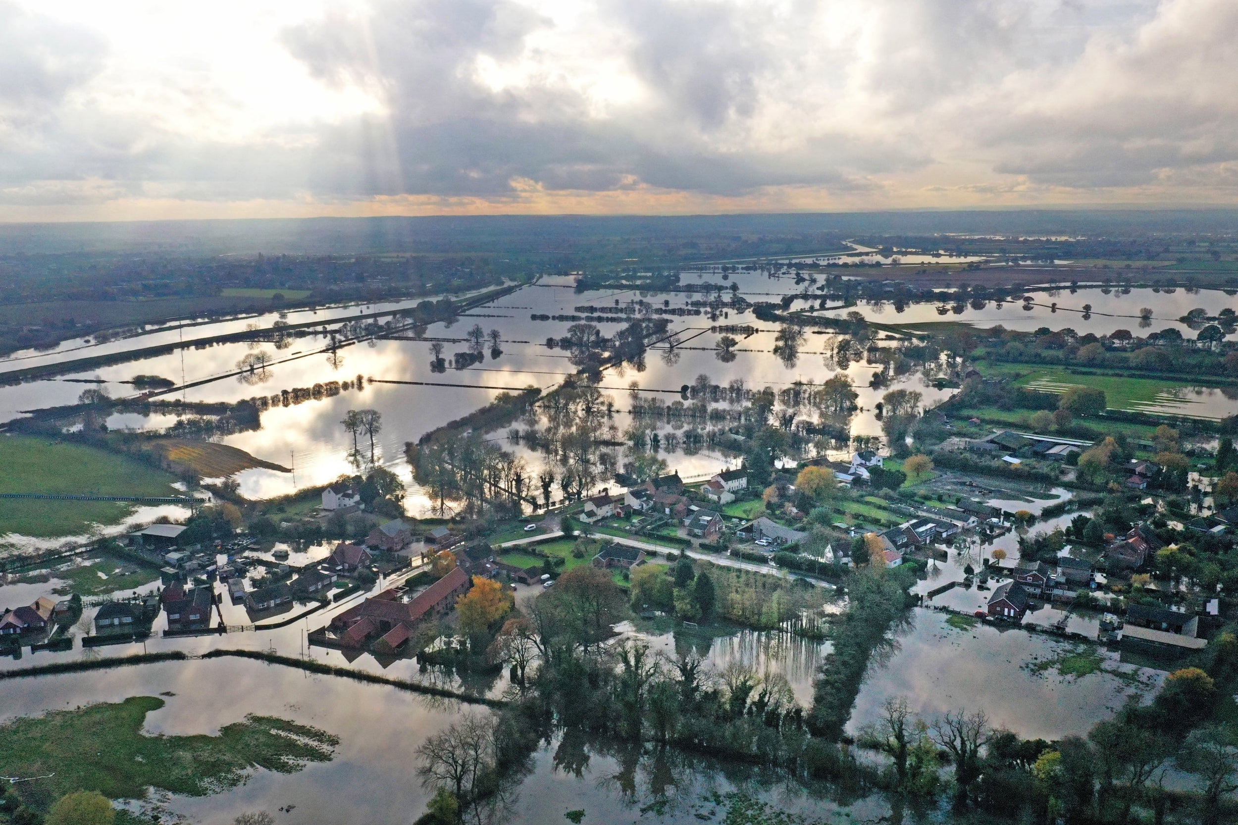 Flooding at Fishlake, Doncaster, last month