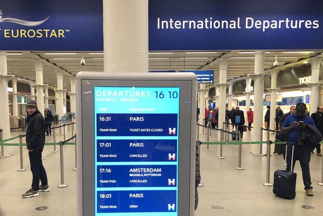 Strike hit: cancelled departures from London St Pancras earlier in the strike
