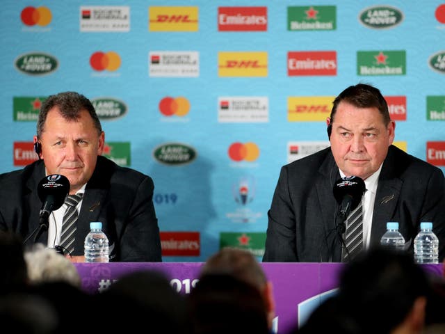 Ian Foster (left) has replaced Steve Hansen (right) as New Zealand head coach