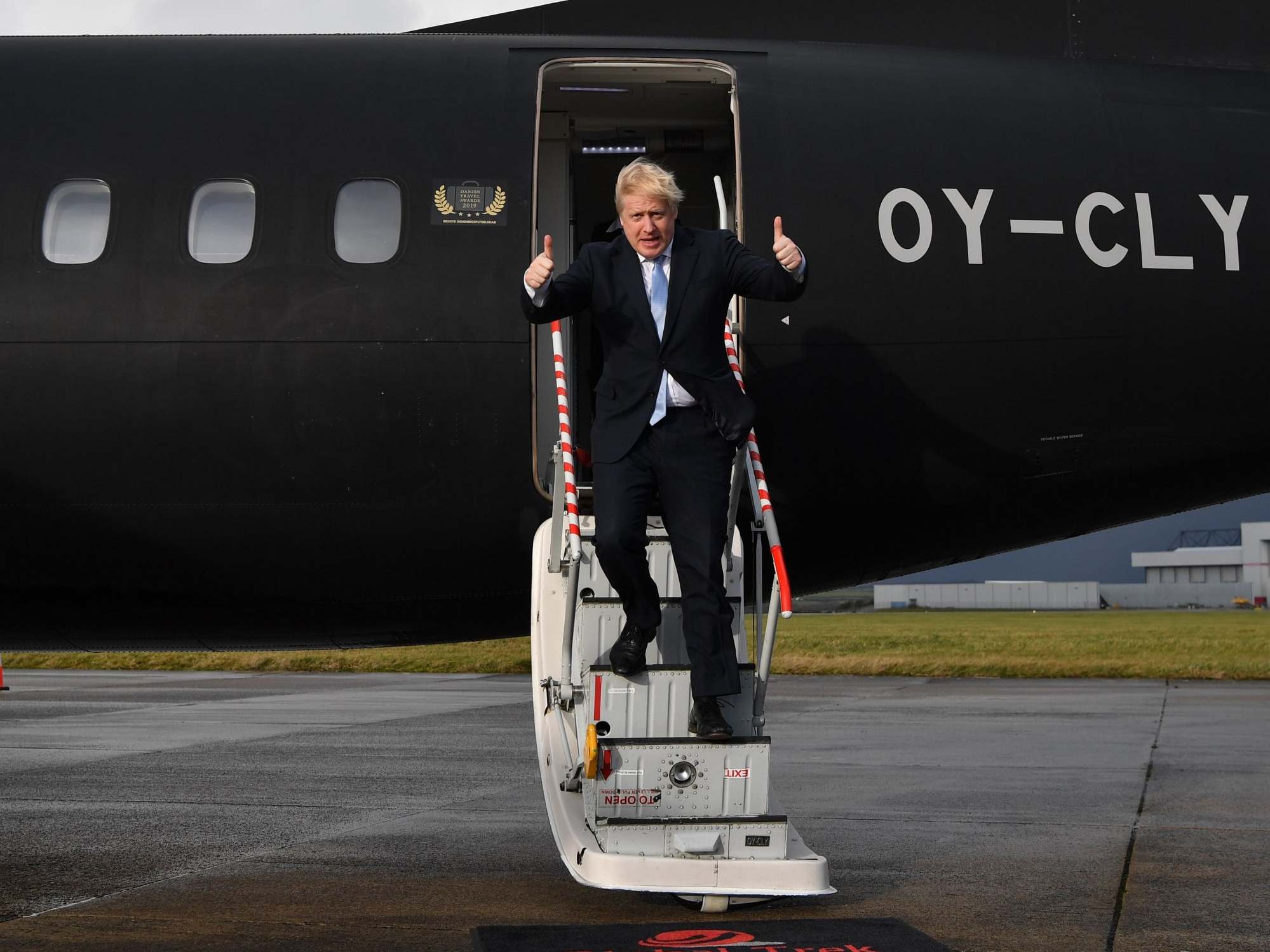 Boris Johnson in Cardiff during the election campaign