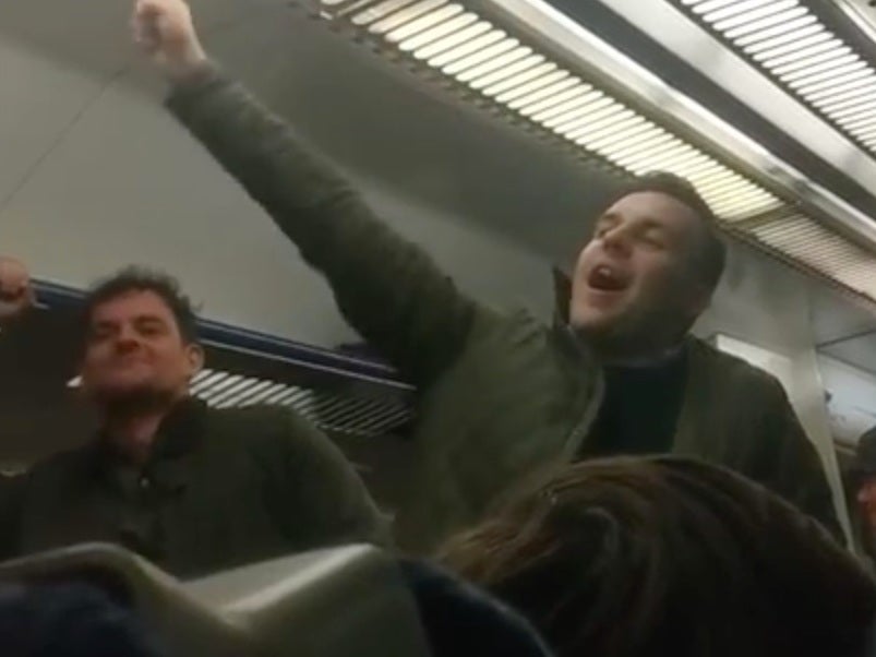 The men were chanting sexist words at the tops of their voices