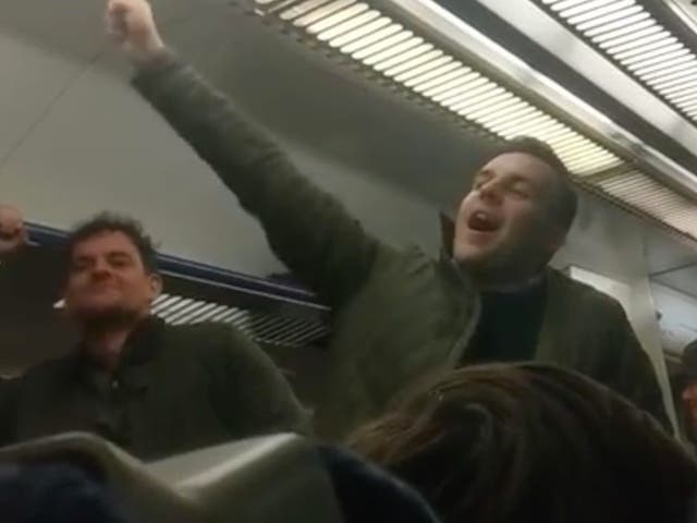 The men were chanting sexist words at the tops of their voices