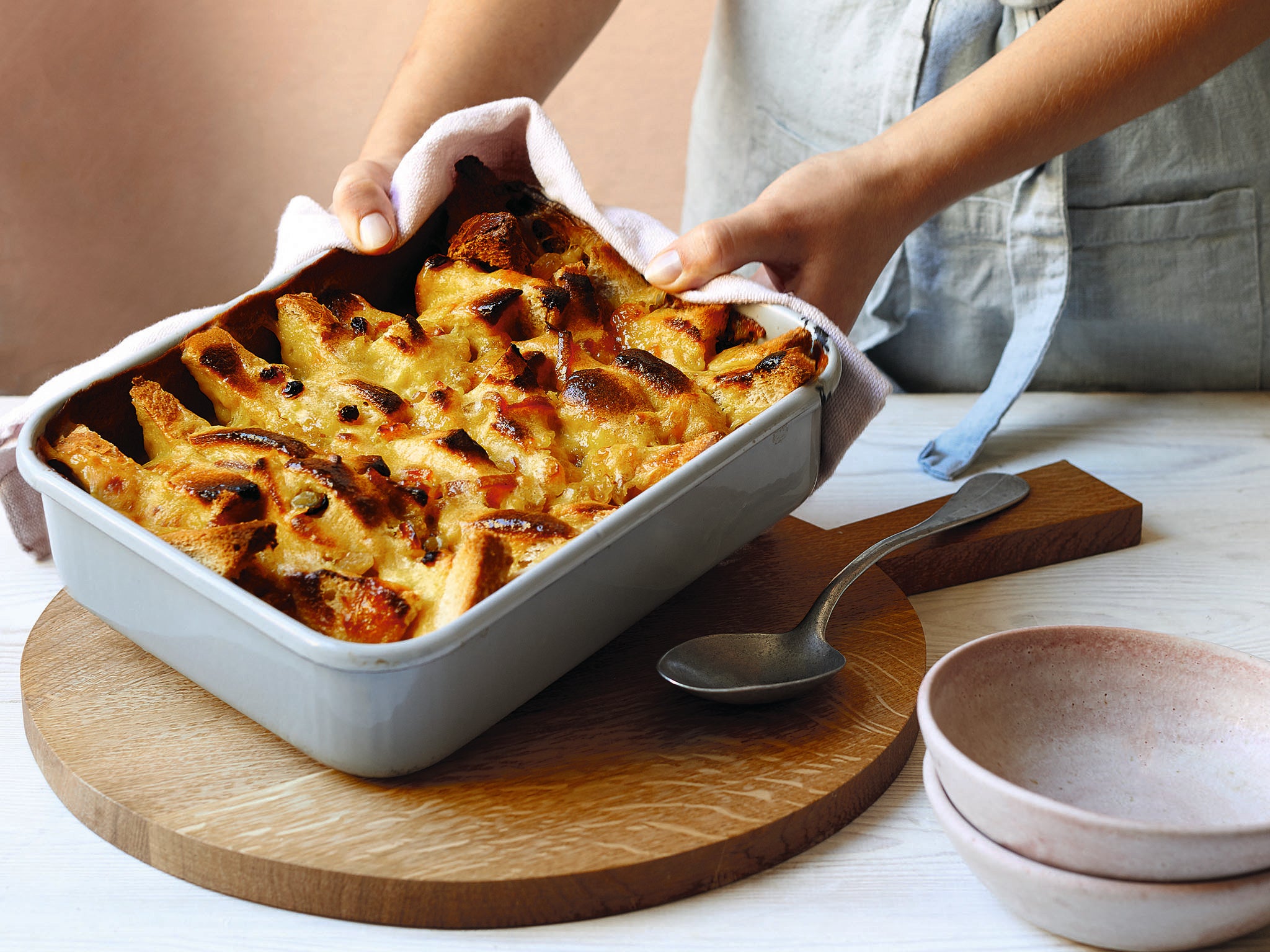 Beskow created a vegan bread and butter pudding recipe too (Luke Albert)