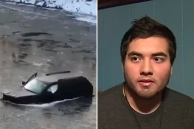 Gael Salcedo, 18, who was rescued from a freezing river in Iowa, US, after telling Siri to call emergency services because he had lost his phone.