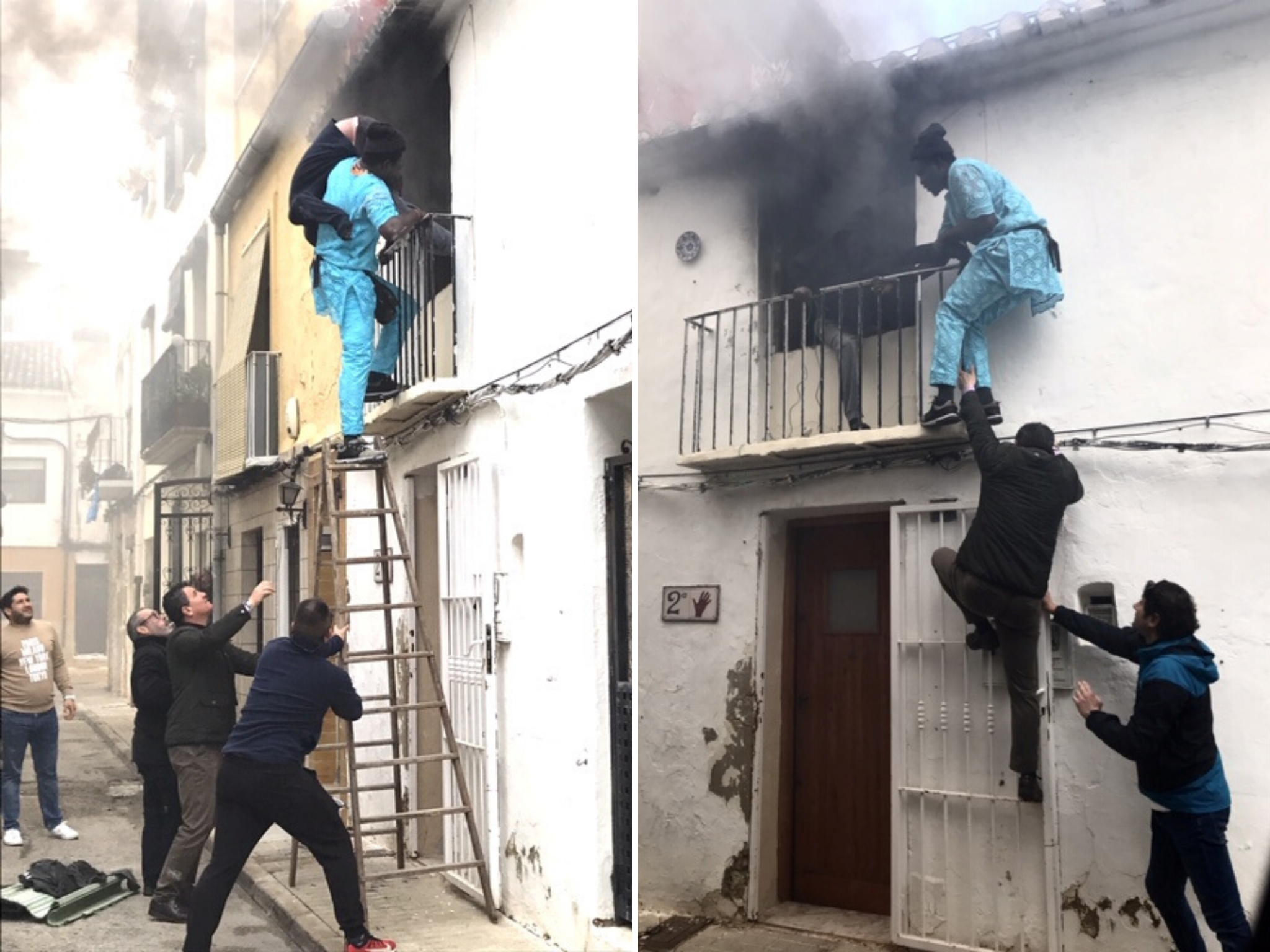 Spain is considering giving Gorgui Lamine Sow, an undocumented migrant from Senegal, residency after he saved a wheelchair-bound man from a flat fire in the city of Denia on 6 December 2019.