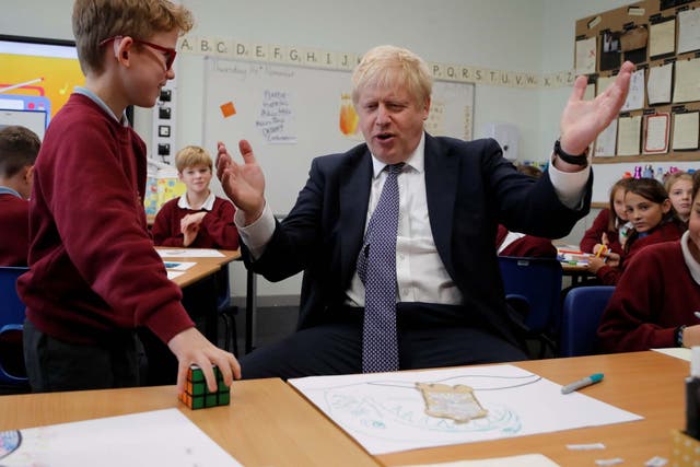 Prime minister Boris Johnson visits West Monkton CEVC Primary School