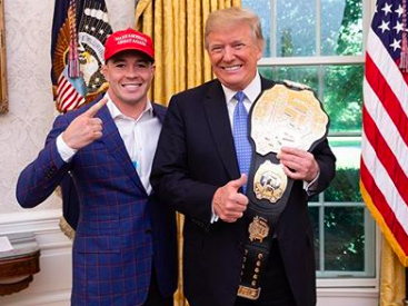 Trump pictured with Covington during the latter’s run as interim UFC welterweight champion