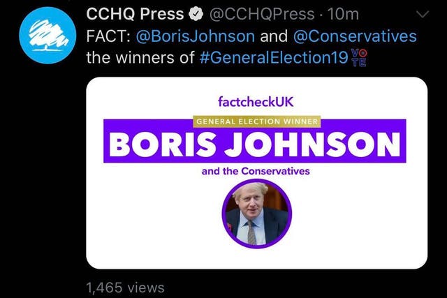 The tweet posted by the CCHQ account