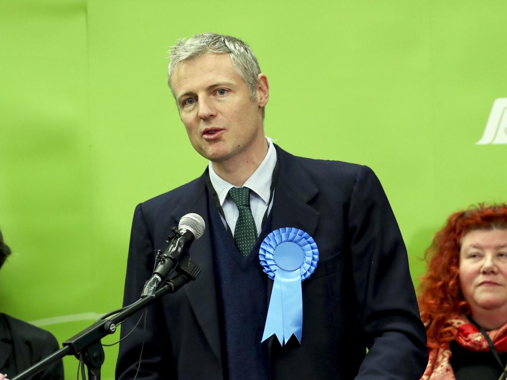 Conservative candidate Zac Goldsmith speaks after losing his Richmond Park seat during the general election