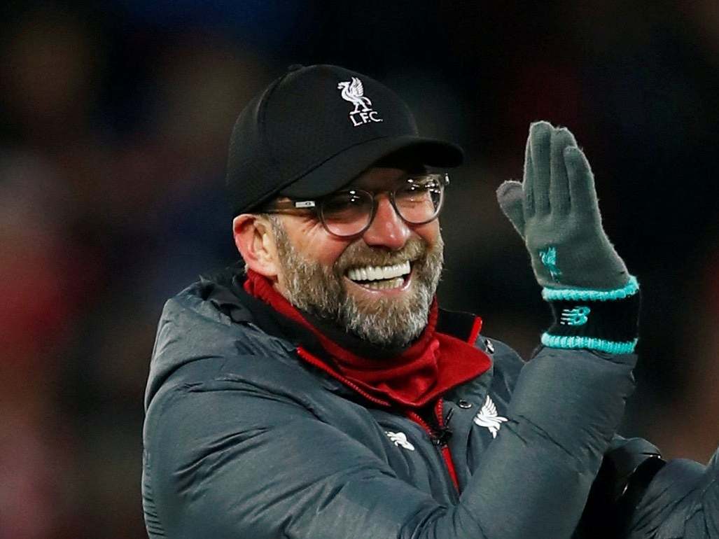 Jurgen Klopp celebrates after Liverpool beat Salzburg