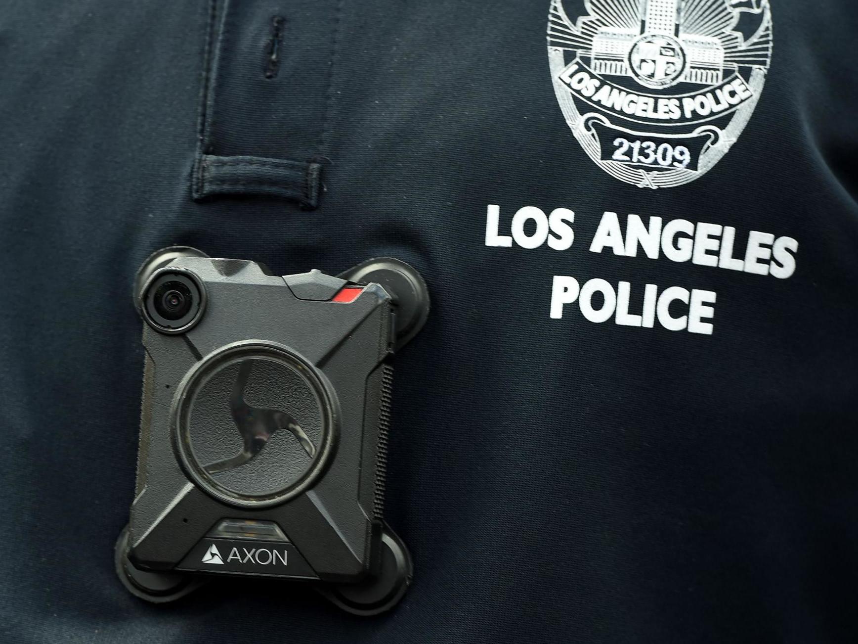 An LAPD officer wearing a body camera (File photo)