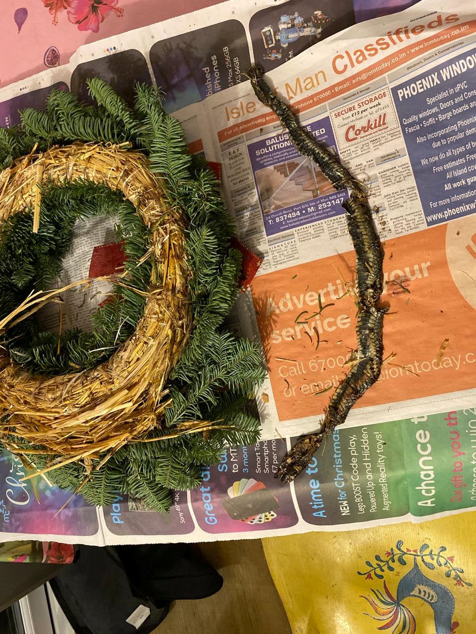 The wreath was purchased from a supermarket