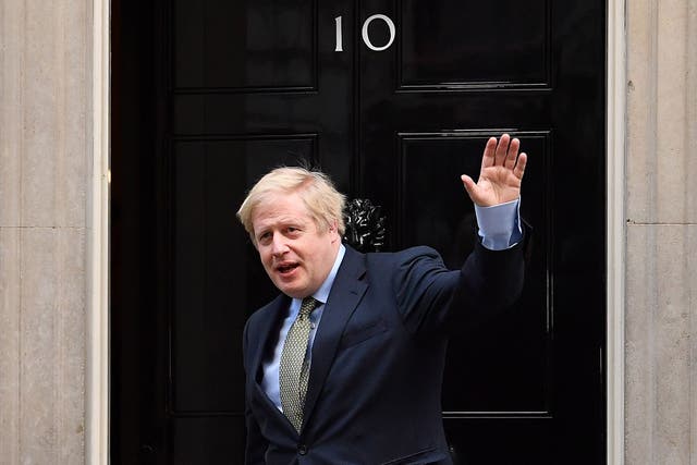 Boris Johnson arrives at 10 Downing Street on Friday