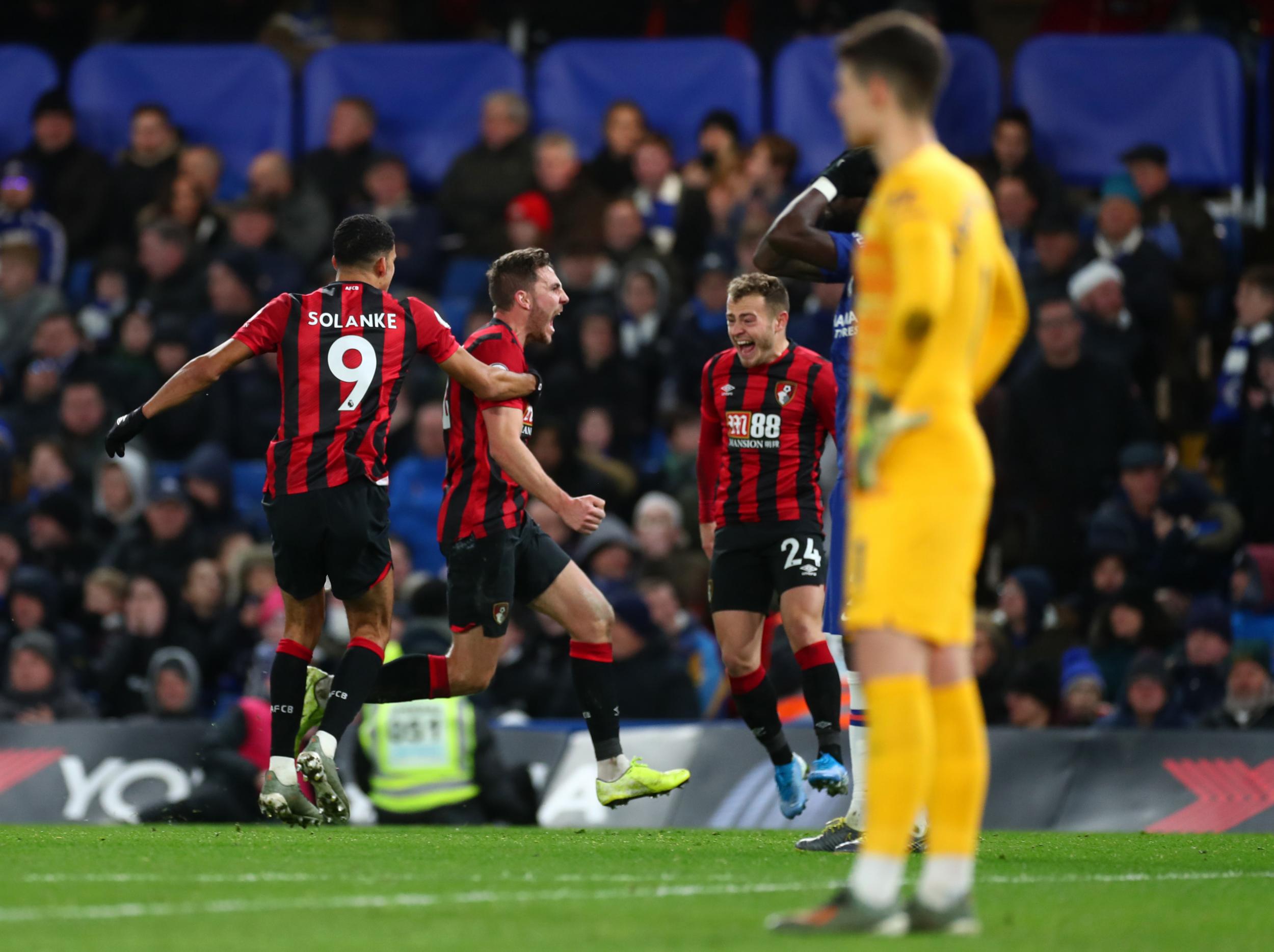 Dan Gosling's late goal gives Bournemouth vital win and leaves Chelsea looking over their shoulder