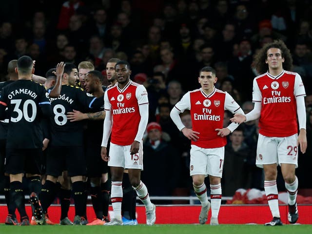 Arsenal were soundly beaten by a rampant Manchester City