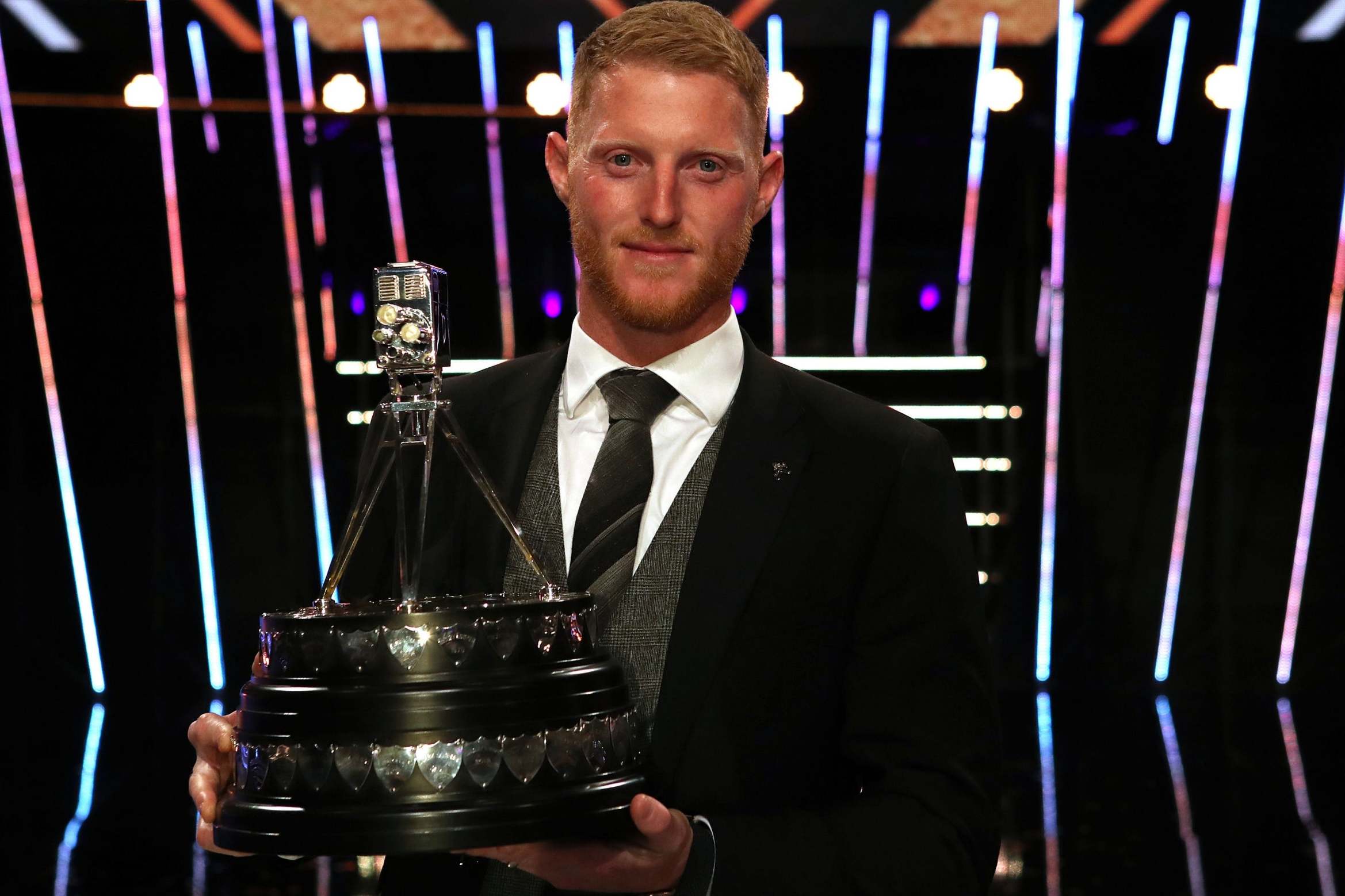 Ben Stokes poses with his BBC Sports Personality of the Year award in Aberdeen