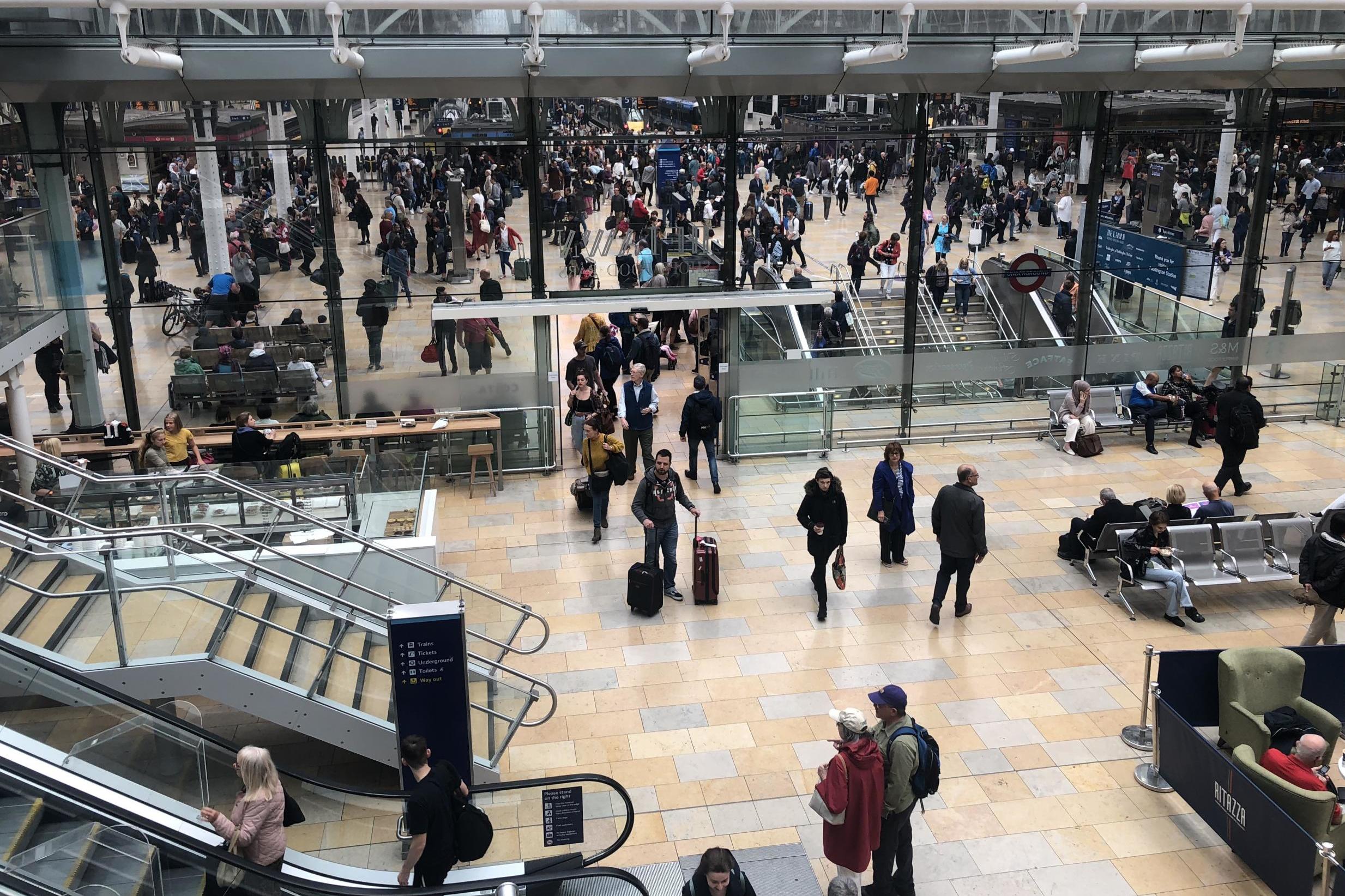 West bound: the concourse at Paddington station in London