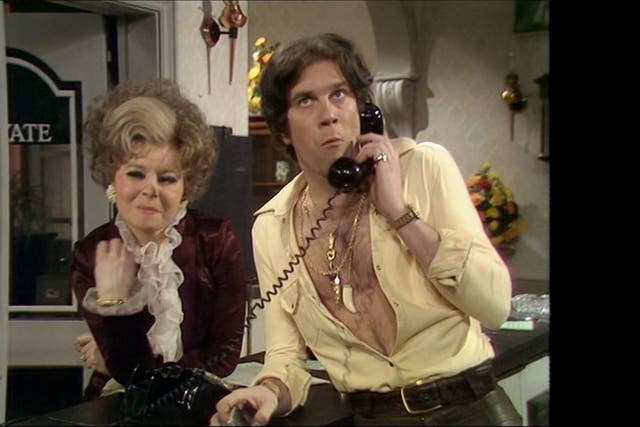 Prunella Scales and Nicky Henson in 'Fawlty Towers'