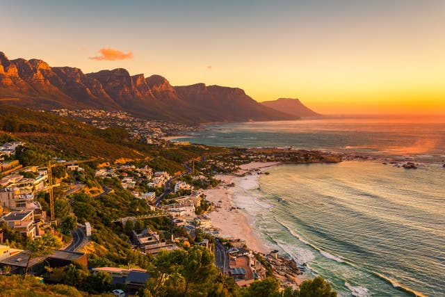 Sunset over Clifton Beach in Cape Town