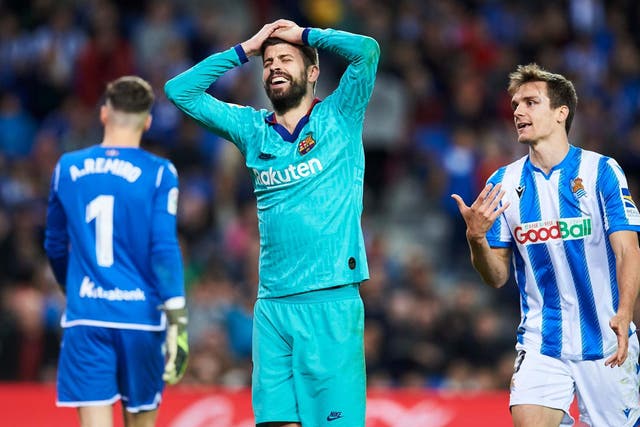Gerard Pique and Barcelona left San Sebastian frustrated