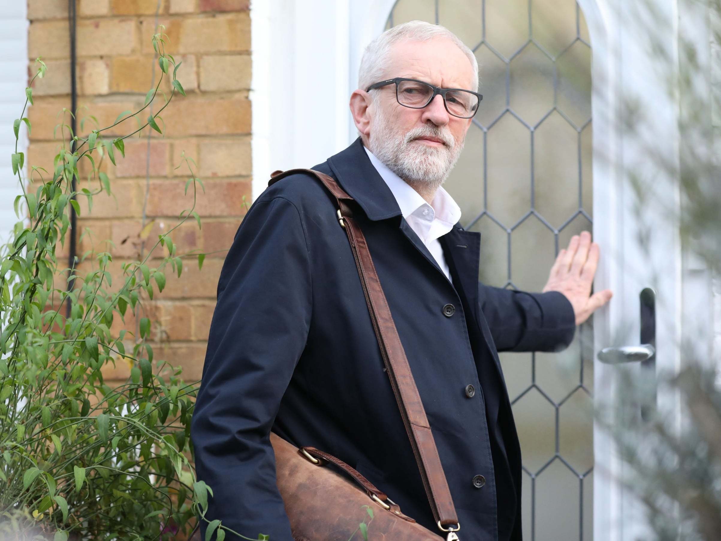 The Labour leader leaves his home in Islington on Monday