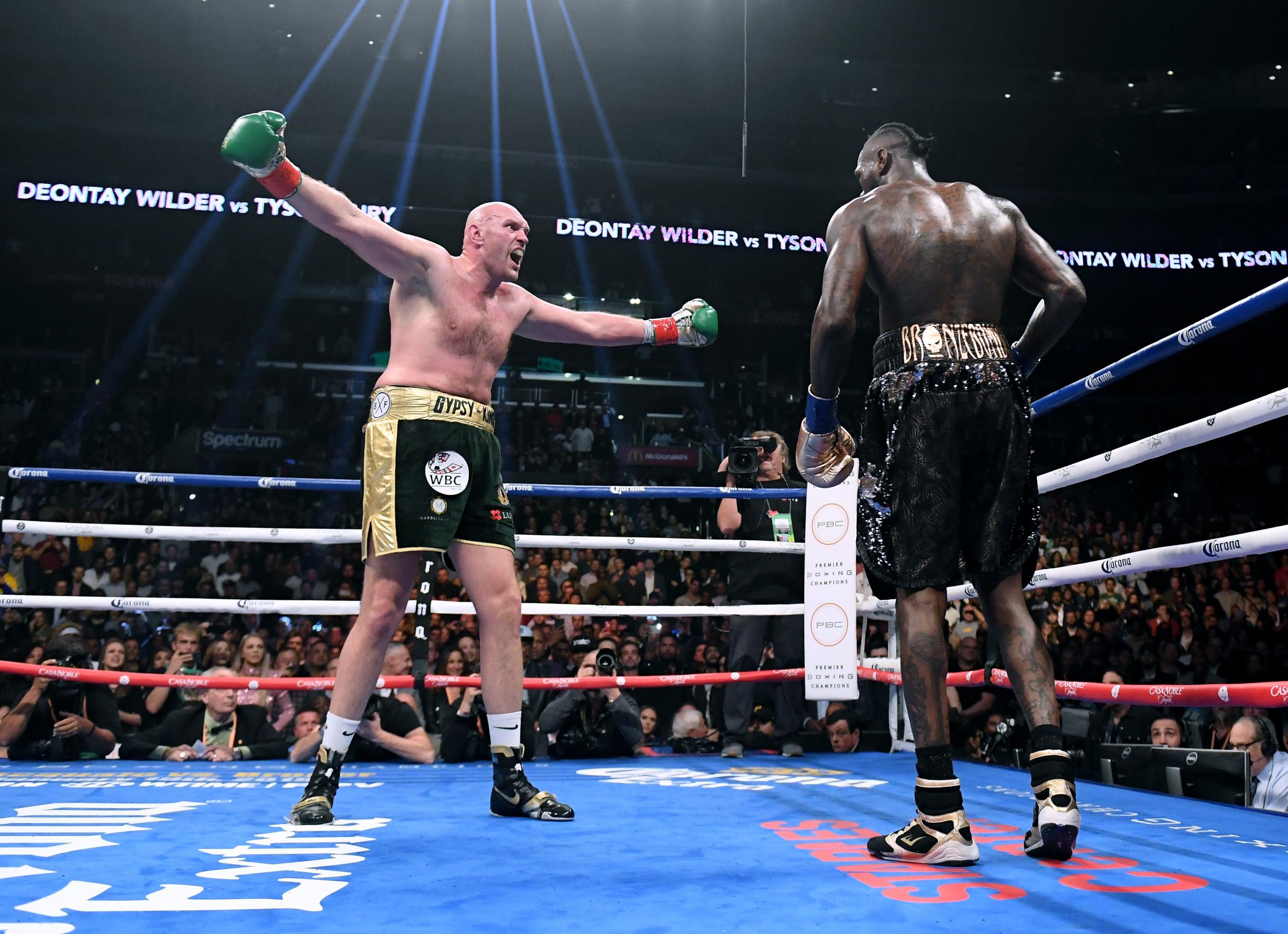 Fury mocks Wilder during their first fight