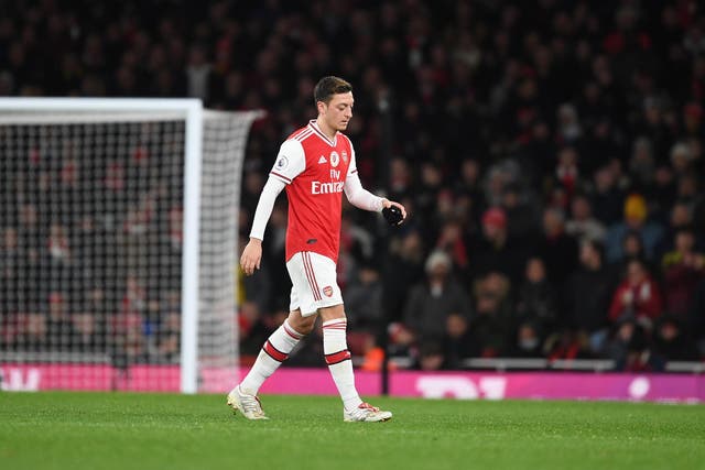Mesut Ozil during Sunday's 3-0 defeat by Manchester City at the Emirates