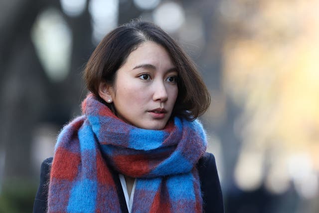 Shiori Ito arrives at the Tokyo District Court on Wednesday