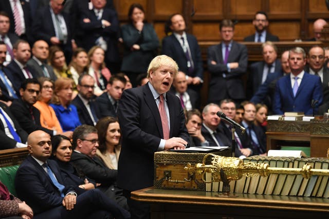 Boris Johnson during the swearing in of parliament