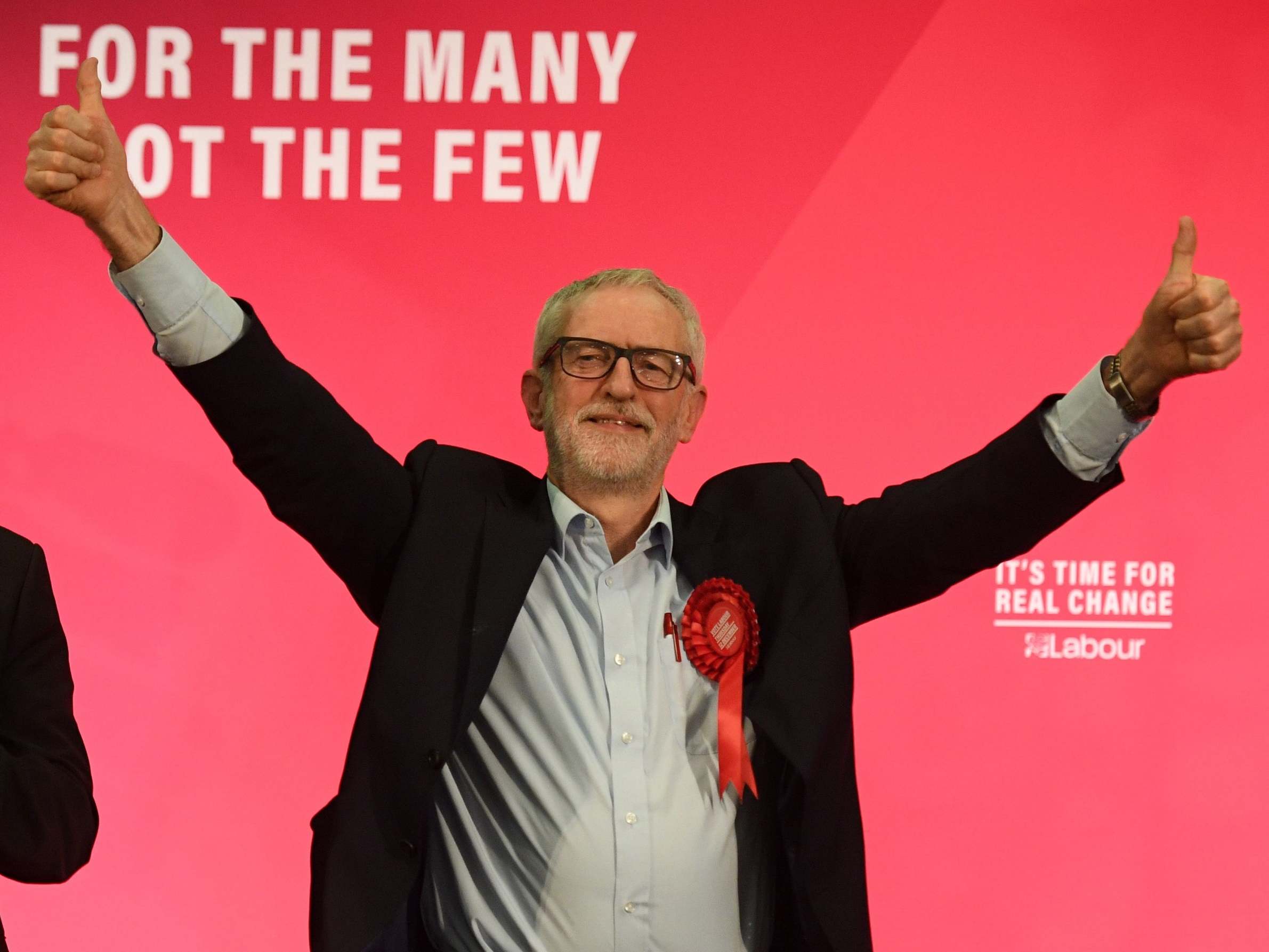Jeremy Corbyn speaks at a general election campaign event in Bedford