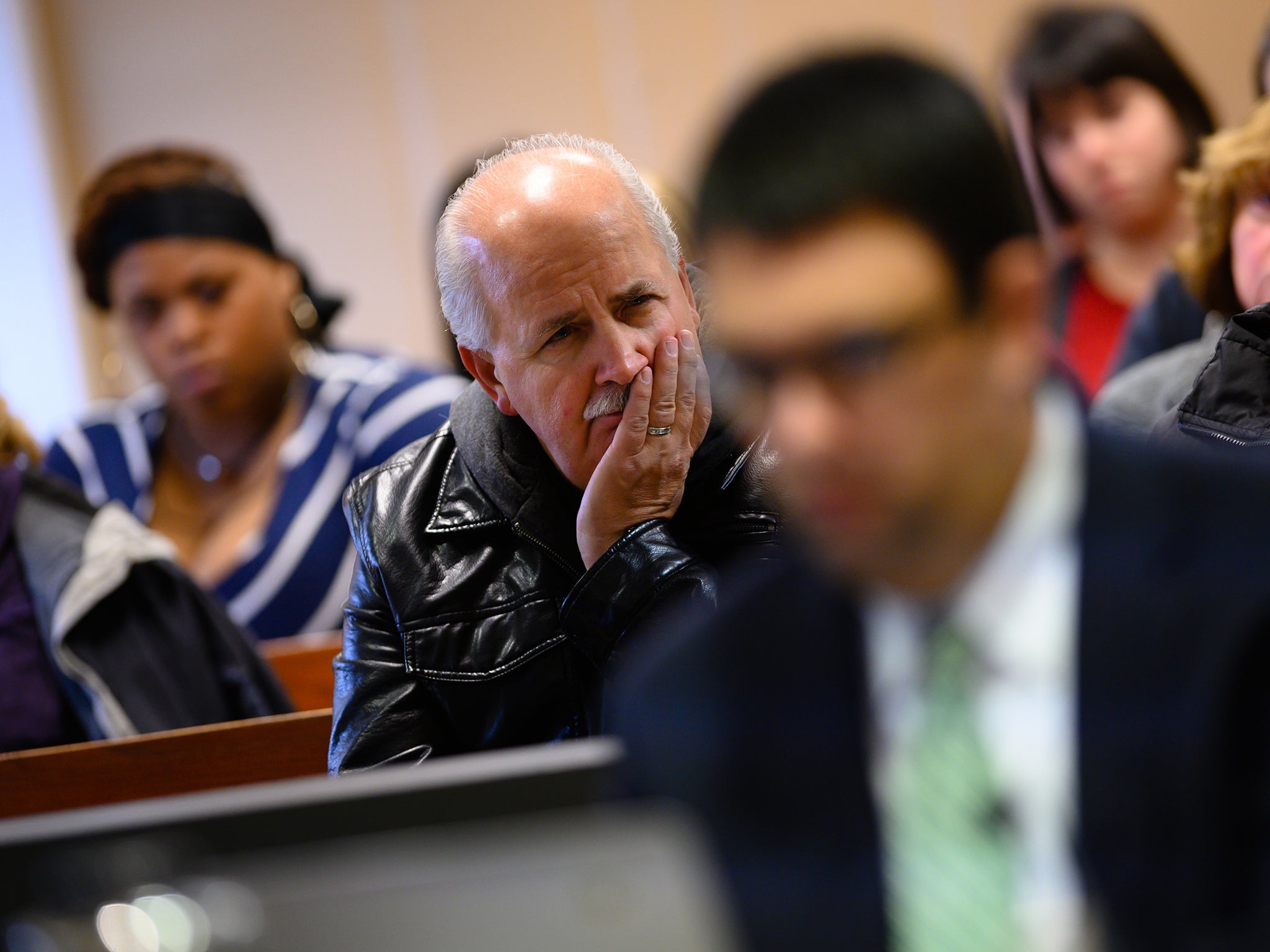 Volar's father, Randall P Volar Jr, attends a hearing on 15 November in Kenosha