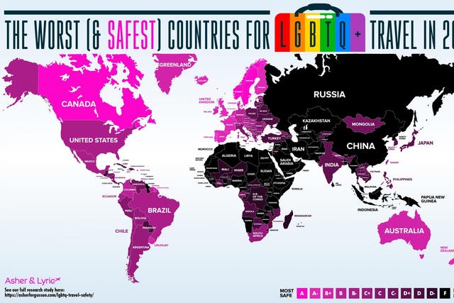 LGBTQ travel map shows the safest and most dangerous countries