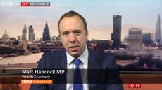 Matt Hancock grilled over NHS nurses pledge in live interview