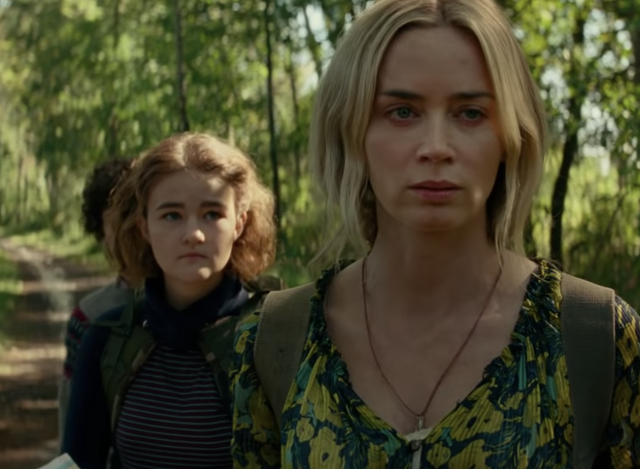 Emily Blunt, Millicent Simmonds and Noah Jupe in the first teaser for 'A Quiet Place: Part II'.