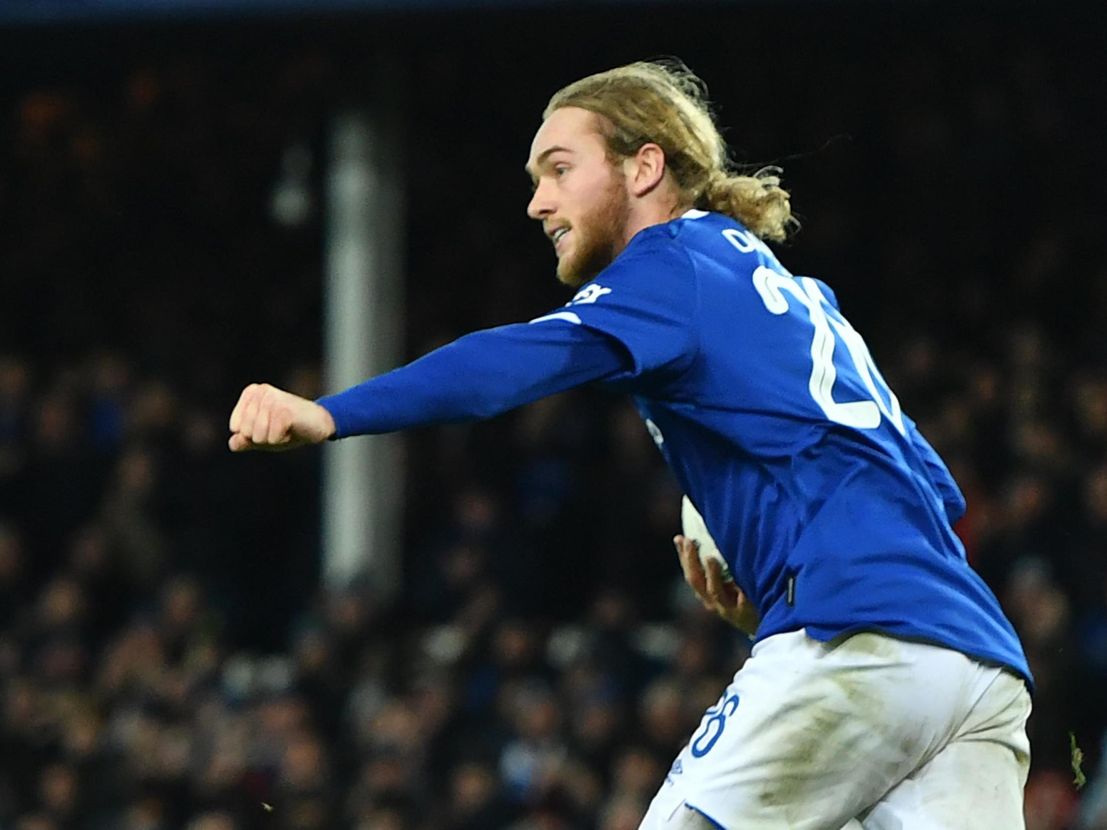 Tom Davies pulled one back for the hosts before Leighton Baines struck late on