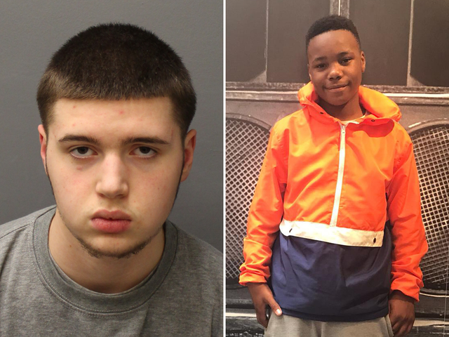 Ayoub Majdouline (left), 18, has been given a life sentence for the murder of Jaden Moodie (right), 14, who was stabbed to death in Leyton, London, on 8 January 2019.