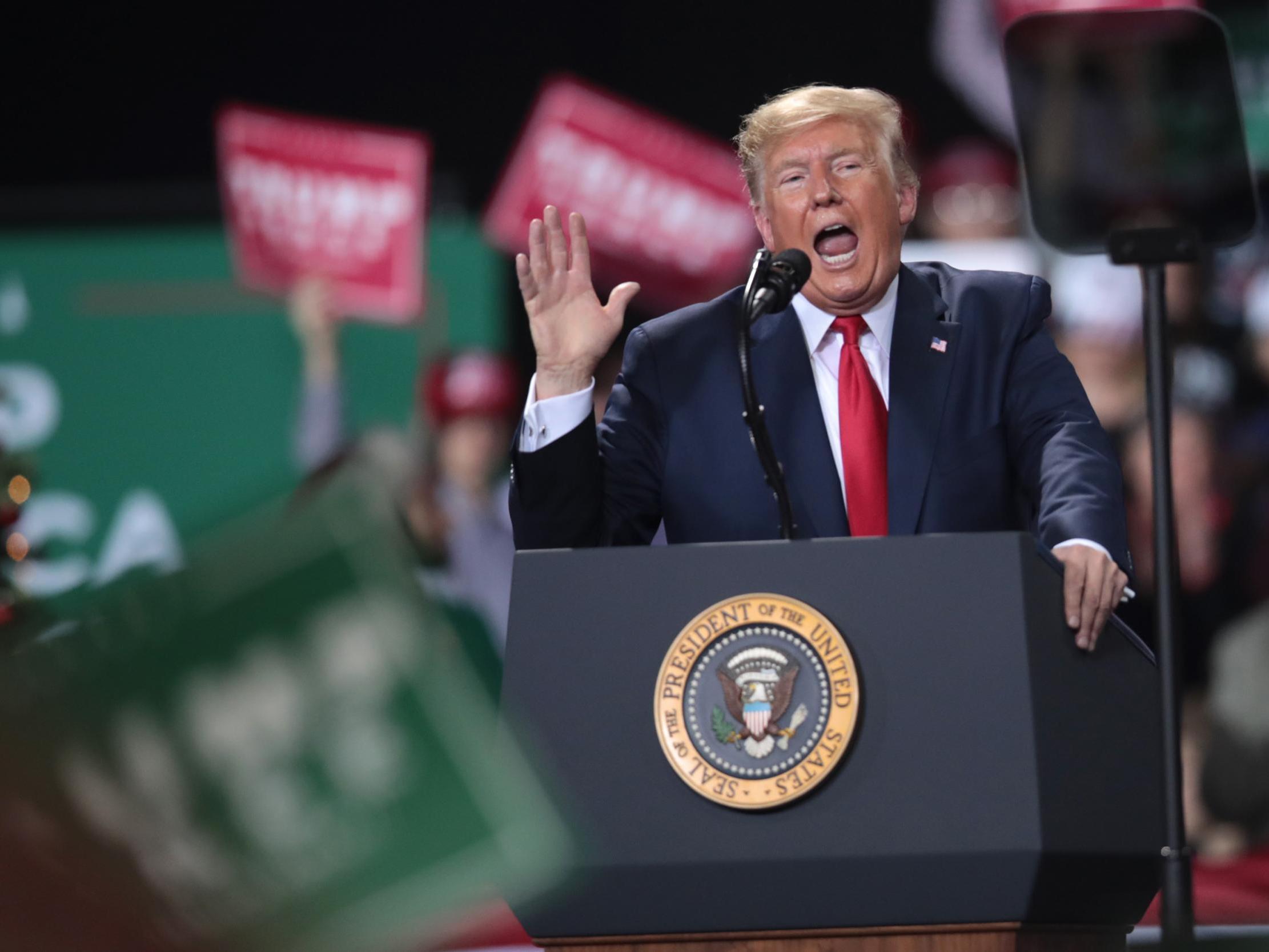 Trump impeachment: President responds to historic vote by ranting about immigration