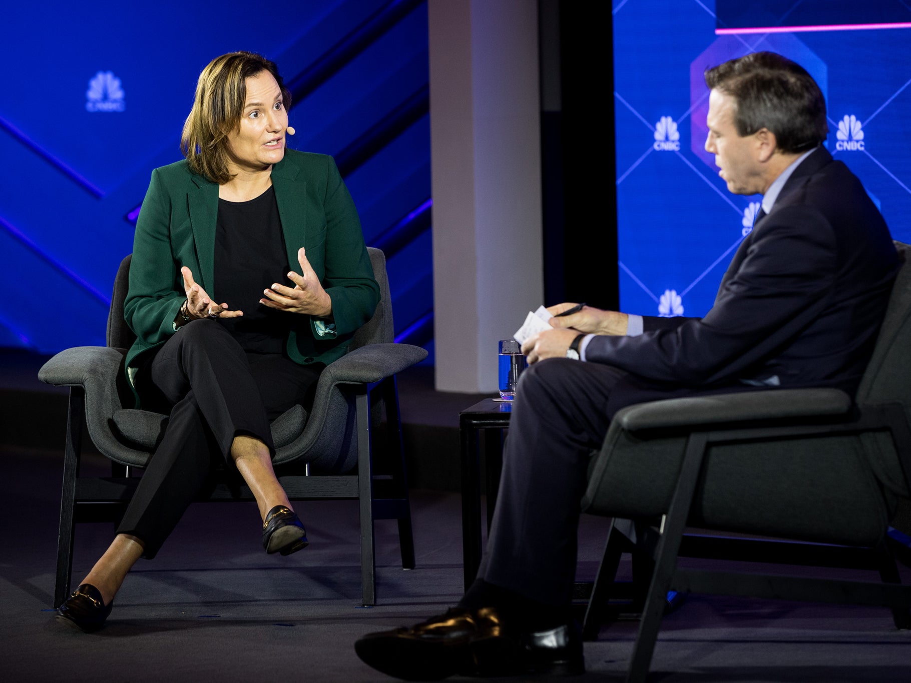 Tans talks to CNBC’s Geoff Cutmore at a tech event in Nansha, China, in November