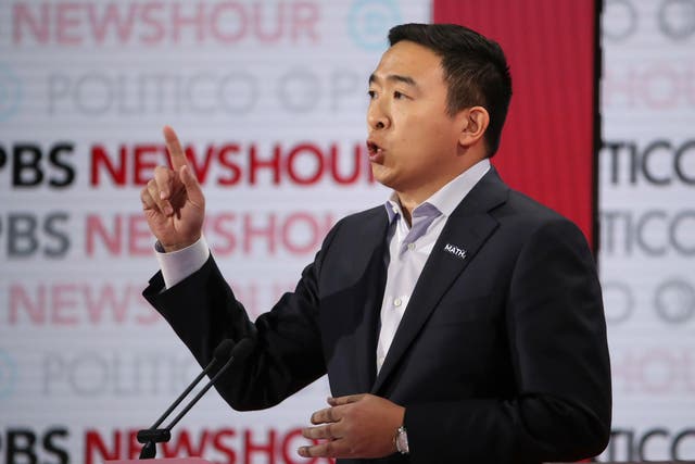 The 44-year entrepreneur used the question to highlight his policy of universal basic income