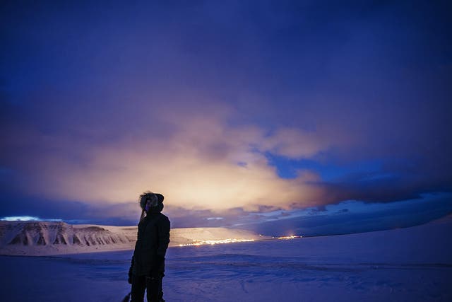 Longyearbyen is alive with an ethereal glow during polar night