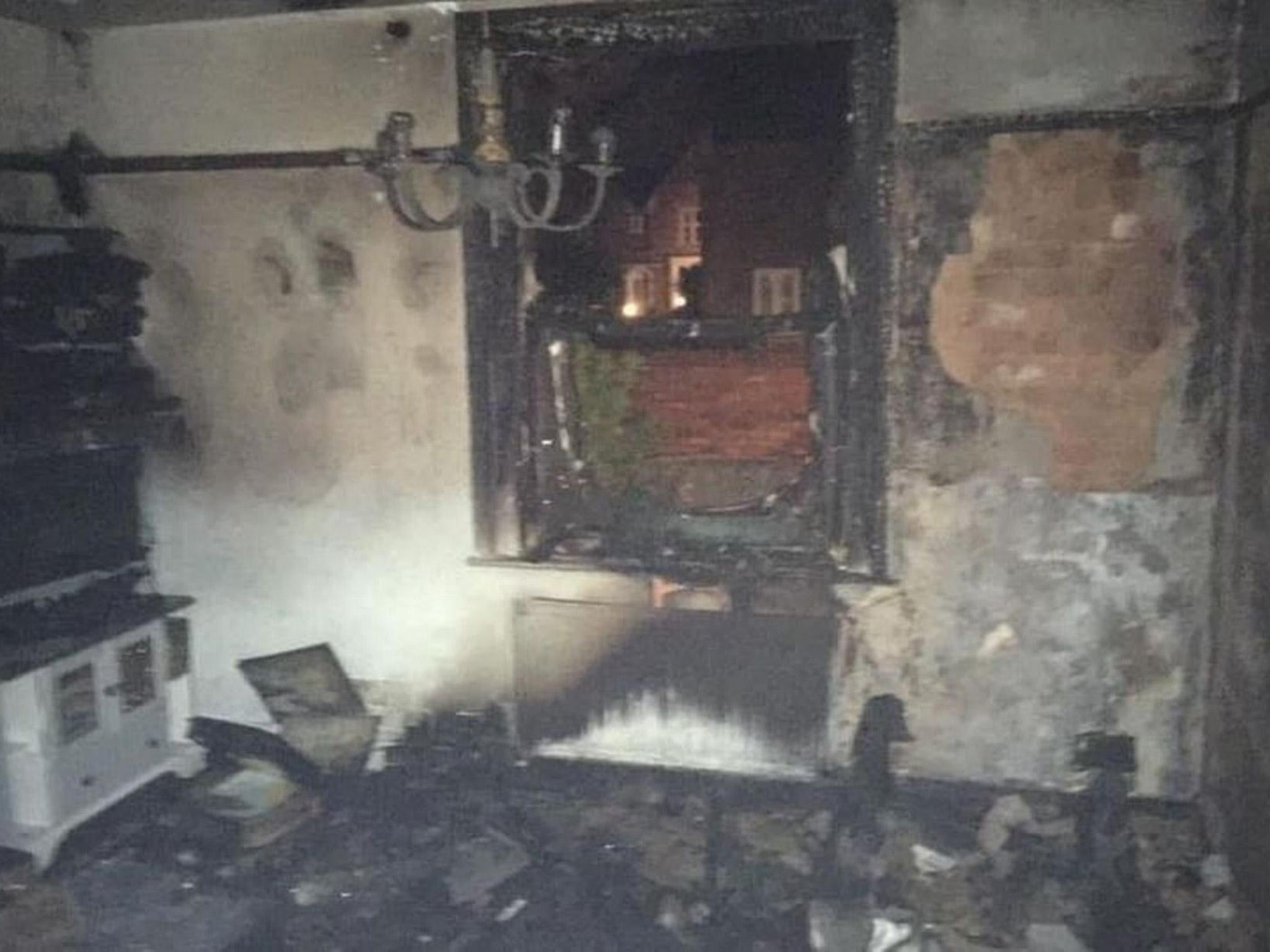 The front room of the holiday home was gutted by the fire