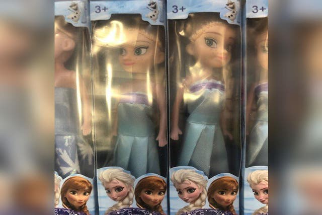 The unsafe toys appear to copy their designs from merchandise for the film ‘Frozen’ and Barbie dolls