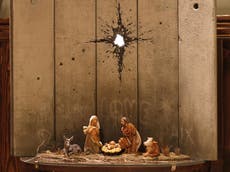 Banksy creates 'modified nativity scene' in Bethlehem hotel
